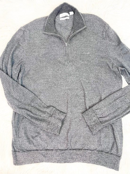 Calvin Klein Other - CALVIN KLEIN BLACK GRAY VARIEGATED 1/4 ZIP PULLOVER WOOL SWEATER MENS XXL